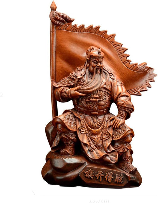 LILOVE Guan Gong Buddha Decoration Statue, Resin God of War Guan Yu Modern Art Sculpture,Home Decoration Office Lucky Guan Gong Statue