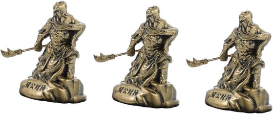 Didiseaon 3 Pcs Ornaments Desk Top Decor Table Centerpieces Decor for Table Guan Chang Statue Guan Yu Statues Chinese Fengshui Collection Figurines Guan Yu Figurine Guan Yu Crafts Room Decor
