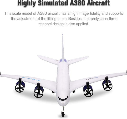 GoolRC A380 RC Airplane, 2.4G 3CH Remote Control Airplane, Easy to Fly RC Plane for Beginner, EPP Foam Fixed Wing Aircraft Glider Model Toys with 3 Batteries for Kids