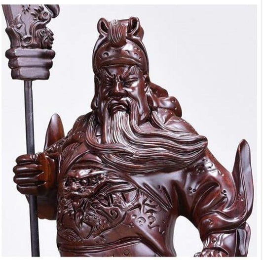 Figurin Statues for Home Decor Statue Woodcarving Gongfu Gong Guan God of Wealth Zhaocai Town House Guanyu Buddha Black Sandalwood Carved Decorative Ornaments