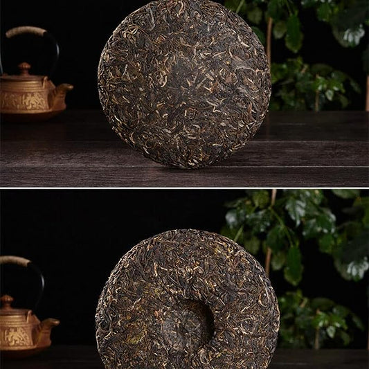 Organic Brown Mountain Big Tree Green Tea Pu-Erh Raw Tea Cake 357g
