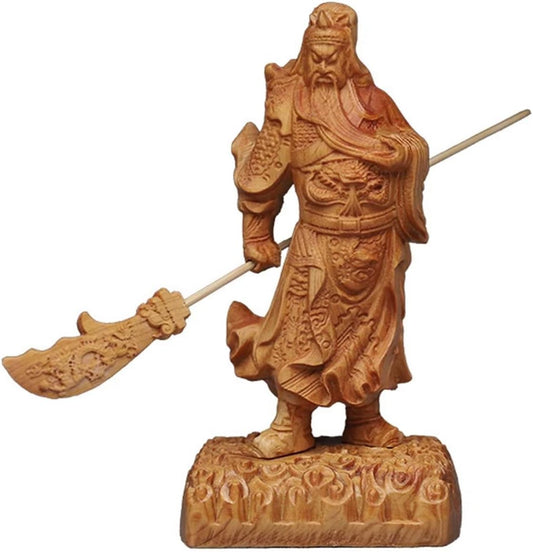 xiledu Chinese Style Guan Gong Statue Home Office Decor,God of Wealth Guan Yu Sculpture Feng Shui Decor,Guan Yun Chang Statue Figurines Tabletop Decor Gifts