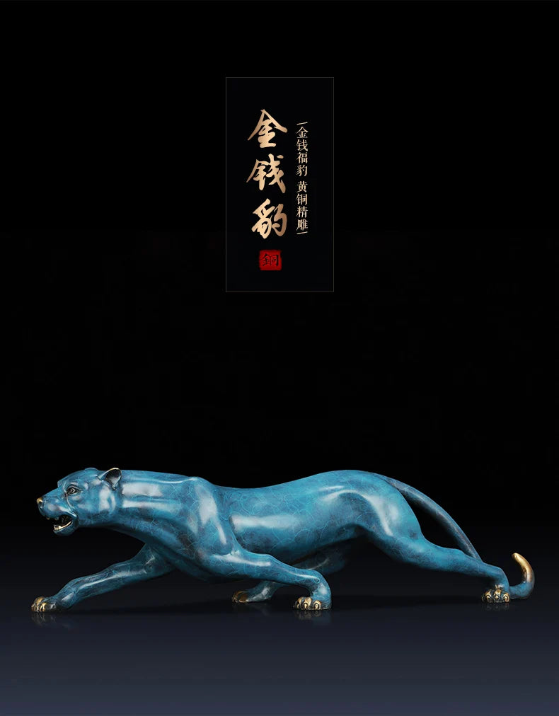 62CM LARGE 2022 Good LUCK HOME OFFICE Shop lobby efficacious Mascot thriving business lightning Leopard Cheetah FENG SHUI statue