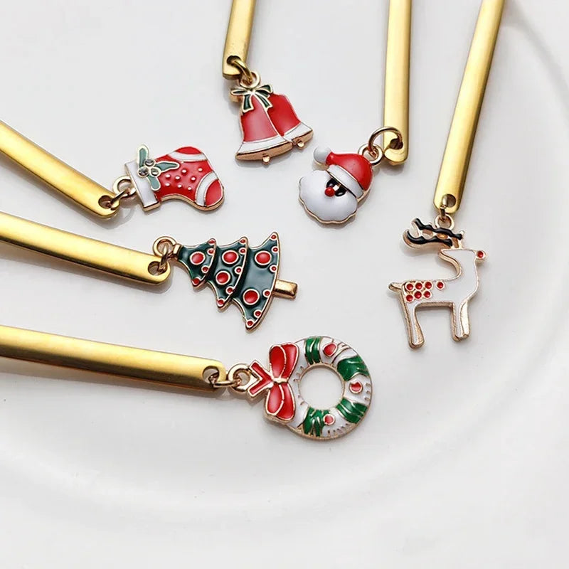 6Pcs/set Christmas Stainless Steel Coffee Spoons Tea Scoops Kids Spoon Set for Festival Party Tableware Christmas NewYear Gifts