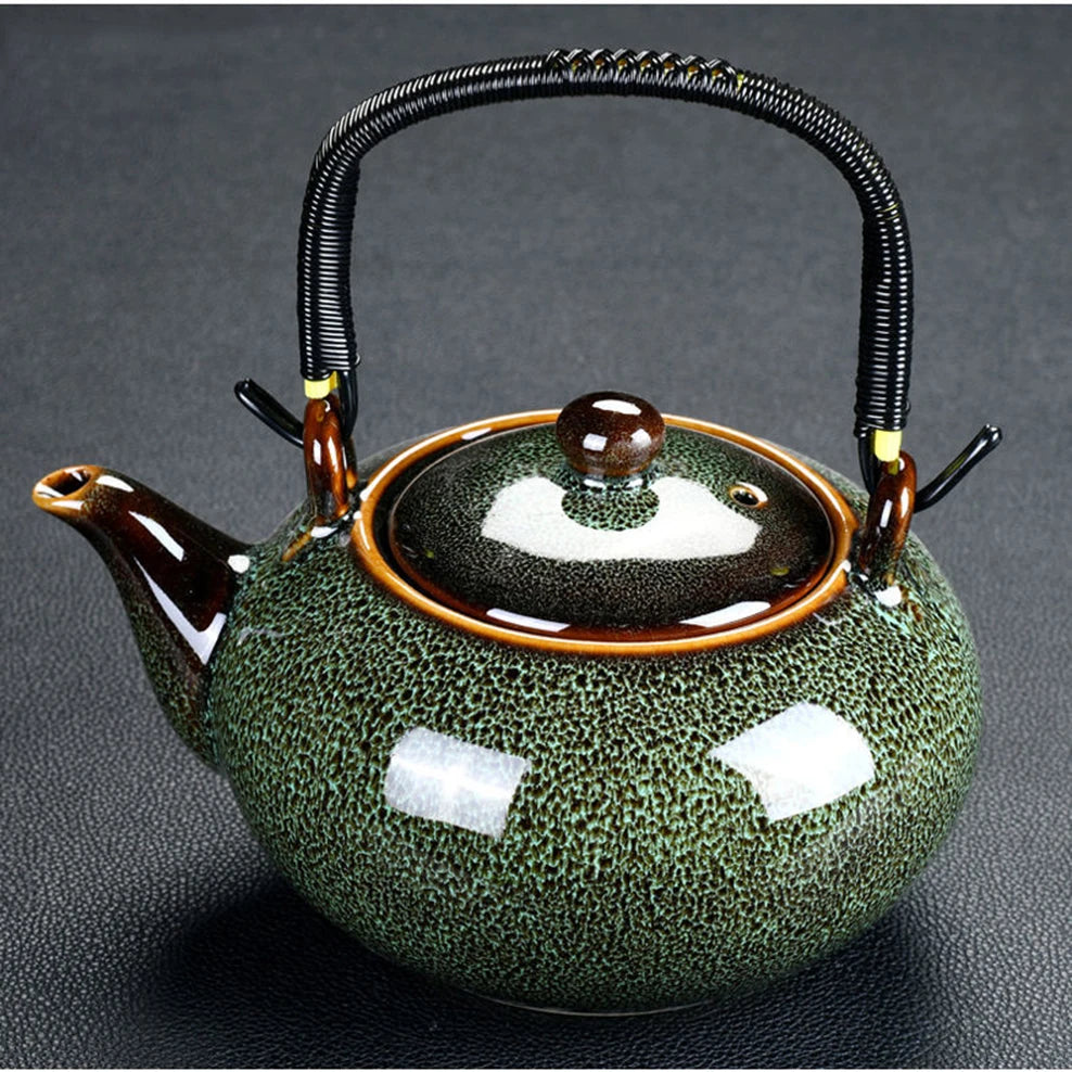 700ML Ceramic Teapot Home Handle Pot Tea Room Accessories Kiln Change Tea Pot For Tea Brewing In Mug Beauty Health Tea Set