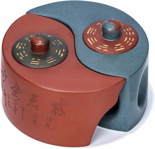 Tai chi Bagua Teapot Set, 12Oz Chinese Zisha Clay Pottery Handmade Tea Pot Handmade Ceramics Purple Sand Mud Kungfu Kettle