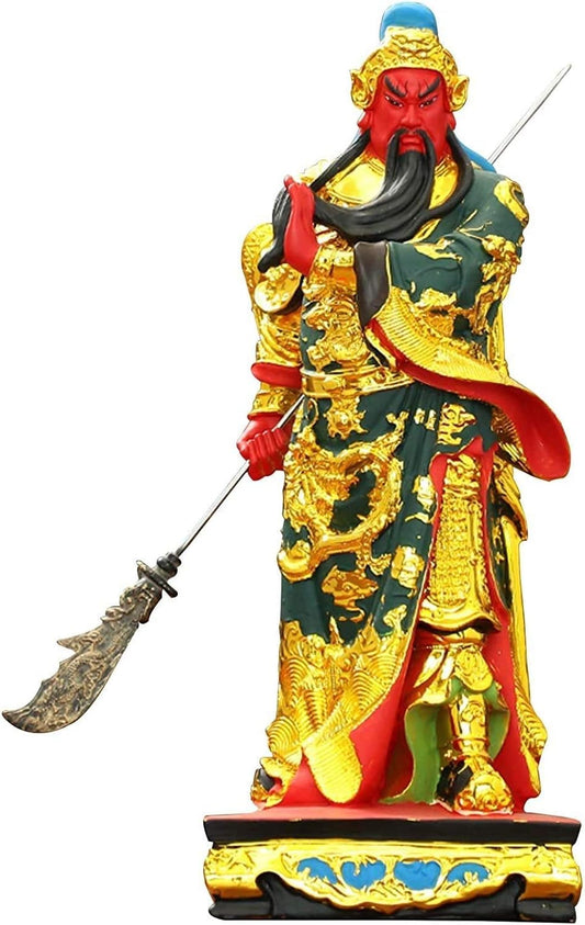 ONDIAN CHUNCIN - Feng Shui Guan Yu Warrior Statue of Wealth Best Chinese Feng Shui Gifts Guan Gong Kwan Kung God The Loyal and Righteous Three Sculpture Eastern Culture Decor Kingdom Hero 1223