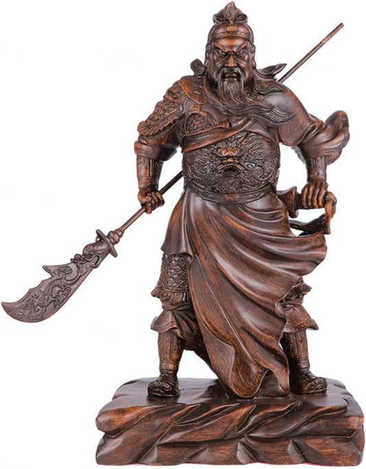 NIBHZ Resin Guan Yu Statue, Exquisite Guan Gong Figurine Sculpture for Home Decor and Gifts, Ornamental Warrior Art Piece,38X26X16cm