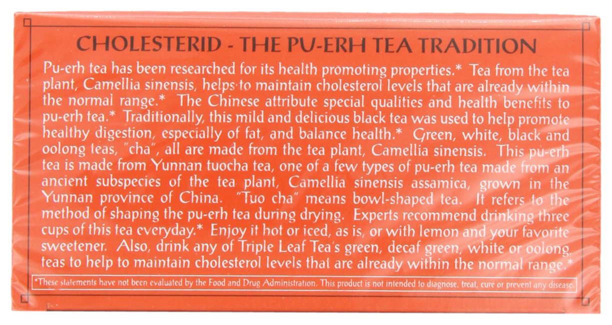 Triple Leaf Tea, Cholesterid, 20 Tea Bags (Pack of 6)
