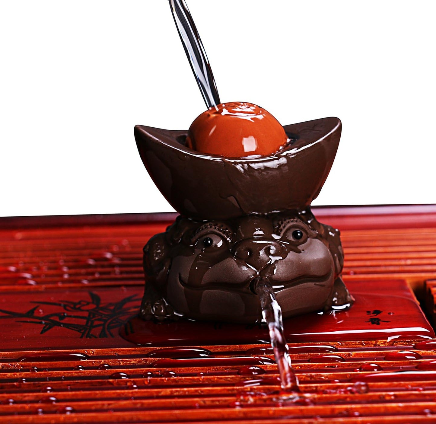 JKCOM Chinese Zisha Tea Pet Water Tea Tray Pet Accessories Handmade Purple Clay Tea Pet for Kungfu Tea Tray A Perfect Gigt for Tea Lovers (Cow)