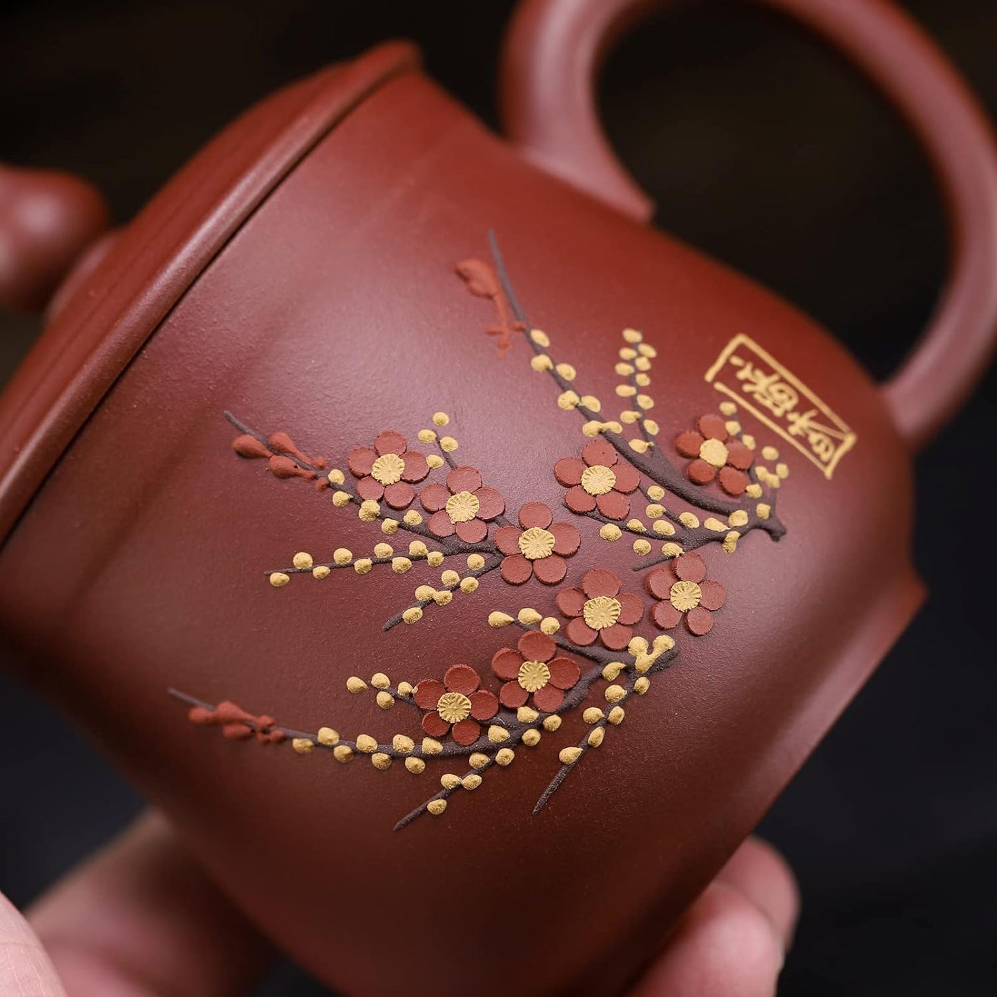 SILINE Zisha Teacup 10.8 Oz, Chinese Genuine Yixing Clay Tea Mug,Finemade Tea Cup -Qingshui Clay