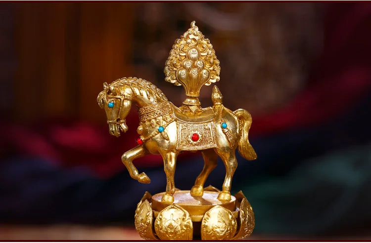 7PCS high-grade Buddhism home altar Shrine efficacious Worship Talisman gilding QI ZHEN BAO symbols copper statue