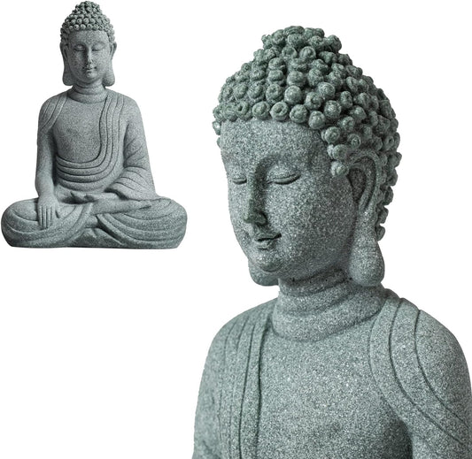 Mini Buddha Statues,Buda Buddah Statue,Sitting Meditation Buddha,Zen Meditating-Natural Stone-Handmade for Zen Garden Fish Aquarium Tank Yoga Bonsai Micro Landscape Spiritual Feng Shui Chakra Decor