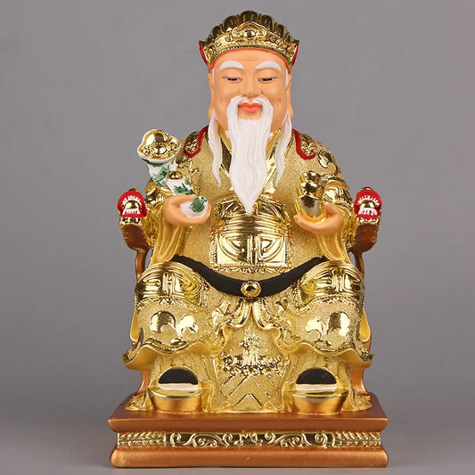 A pair Southeast Asia Company home shop thriving business Money Good luck CAI SHEN YE TU DI GONG PO God of wealth buddha statue