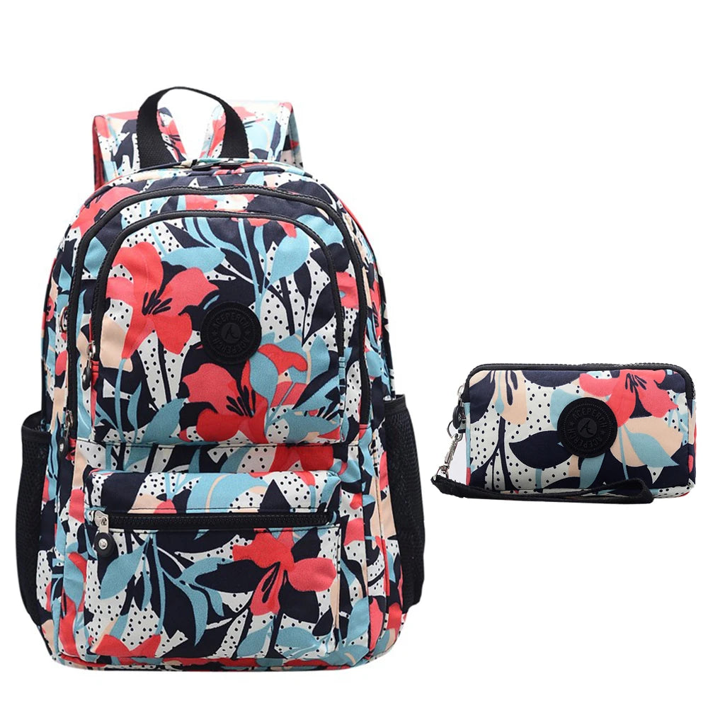 ACEPERCH Women Multifunction School Waterproof Nylon Backpack Mochila Escolar Mujer Travel Bag Rucksack trekking Large Capacity