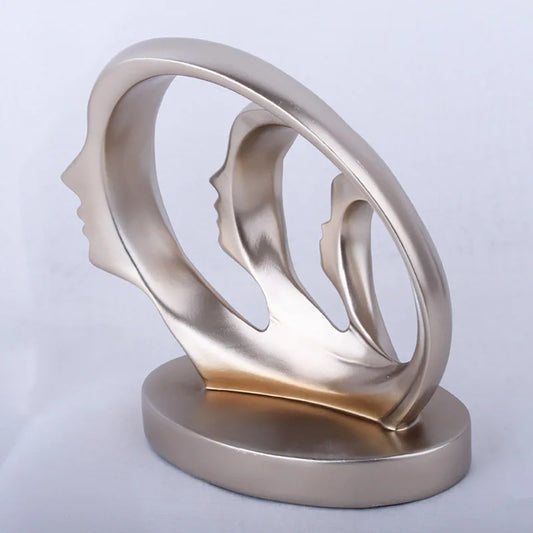 Abstract Face Statues, Resin artwork home sculptures and statues, Luxury Living Room decor, Face Sculptor Office Accessories