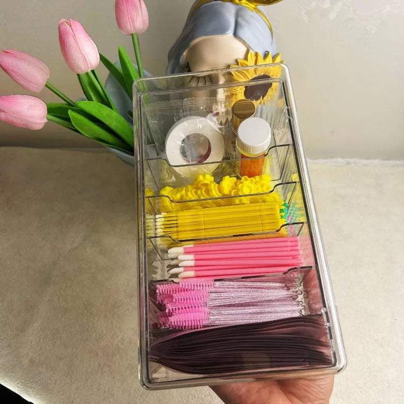 Acrylic Tea Bag Storage Box Make Drawer Container Sundries Holder Desktop Organizer Coffee Case Office Hair Clips Divided Clear