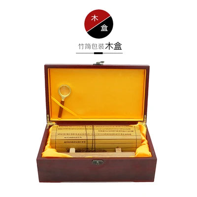 Ancient Chinese Cultural Classical Scroll Slip Bamboo Wooden Slips Home Decor Guiguzi Dao De Jing Sun Zi Bing Fa Full Set