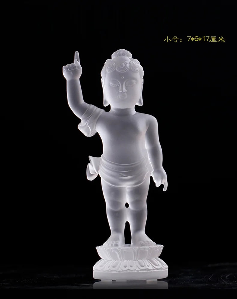 Ancient method glazed prince Buddha bathing buddha Shakyamuni Buddha little Prince Home Buddhist temple worship ornaments