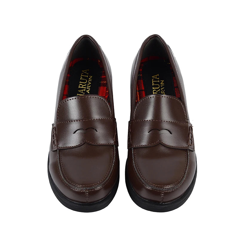 Anime Japan Style Student Lolita Girl JK Shoes Women Block Heels PU Leather Loafers Casual Shoes