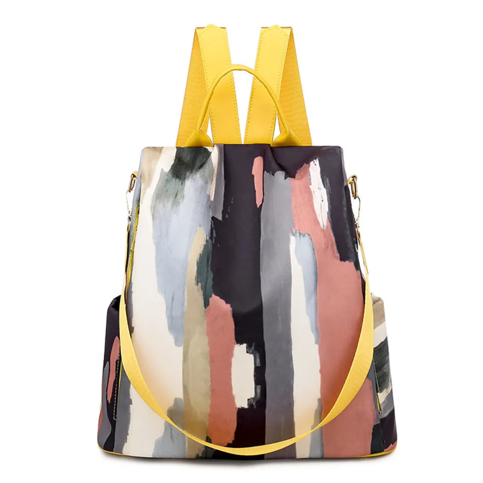 Anti-theft Bags For Women Panelled Color Backpack Fashion Shoulder School Bags For Teenager Girls Casual Travel Rucksack Mochila