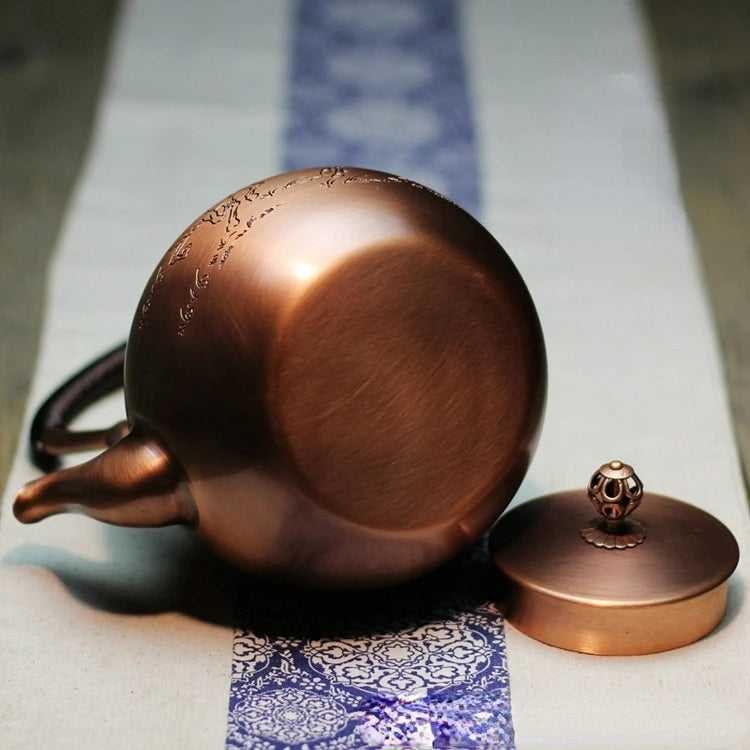 Antique Burn Kettle Round Pot Copper Teapot Japanese-style Retro Coffee Pots Kung Fu Tea Brewing Tea Teapot Household Items Gift