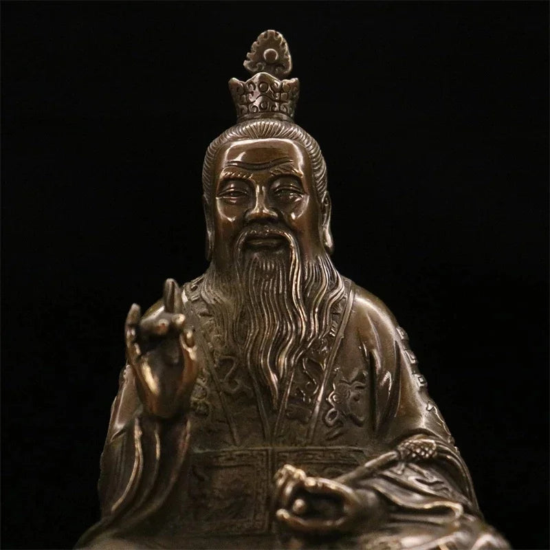 Antique Fengshui Buddhism Pure Copper Taishang Laojun Tianzun Statue Decoration Lucky To Living Room Factory Household