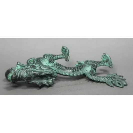 Antique Old earth Bronze statues Folk Handwork Dragon statues Wish U Wealth