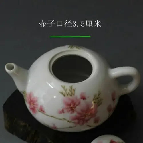 Antique Porcelain Sign Up Peach Blossom in Water Teapot, 4.9 ", China Old