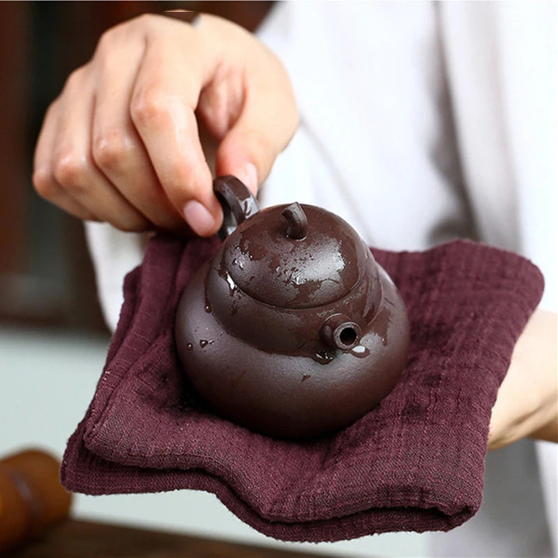 Antique Raw Ore Zhu Mud Gourd Shape Tea Kettle Chinese Yixing Purple Clay Teapot Portable Small Capacity Tea Pot Drinkware 130ml