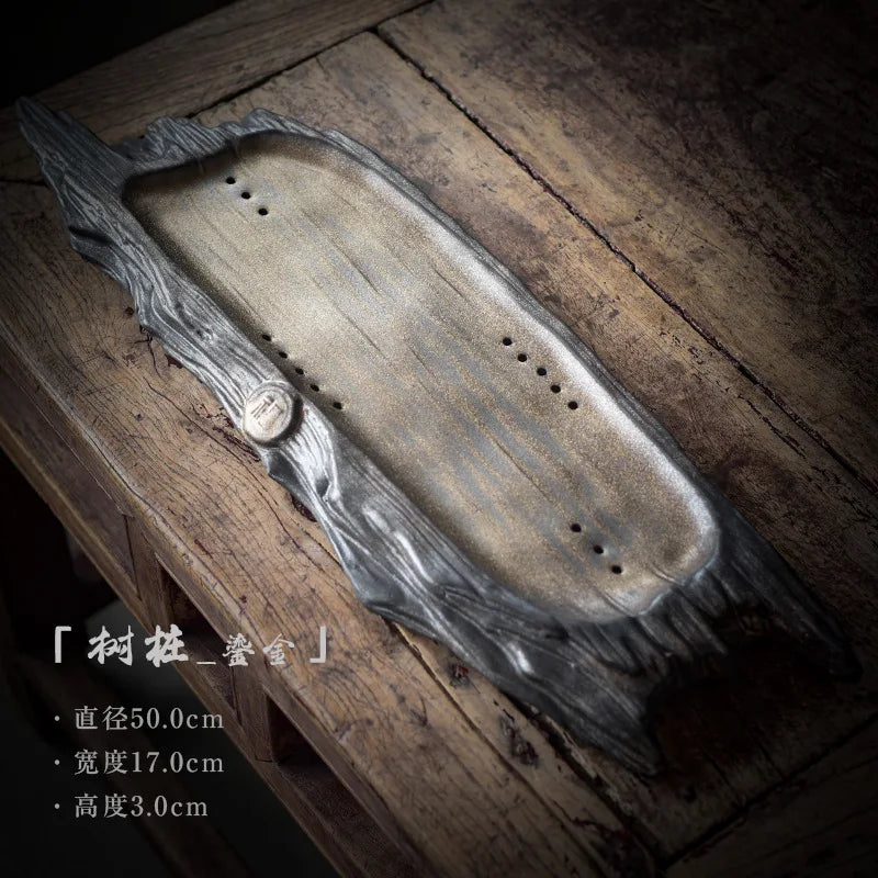 Antique ceramic tea tray teahouse creatively makes old imitation wood tea tray to dry soak small tea table and tea sea tea tray