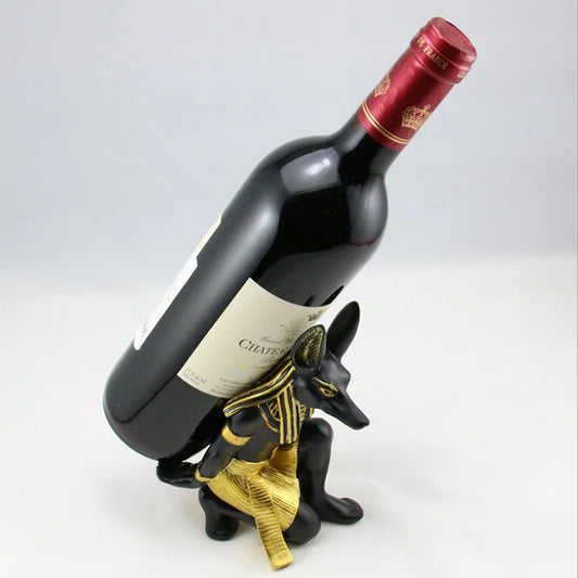 Anubis Statue Red wine bracket Resin Art Sculpture Home decorative Figures Table Art Ornaments Free delivery Wholesale