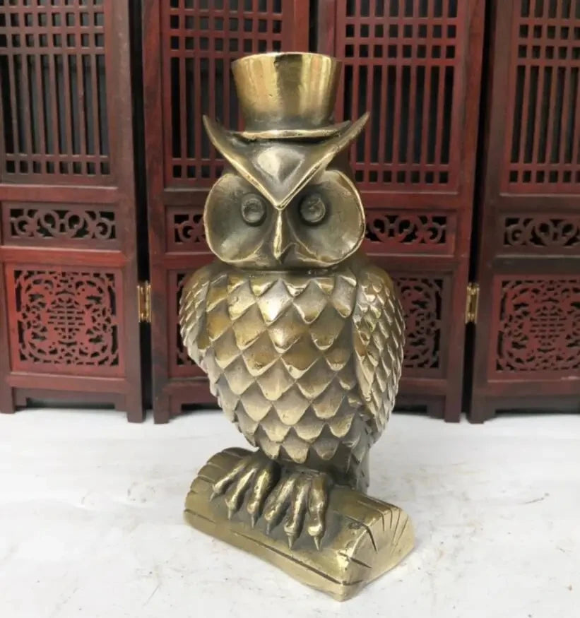 Archaize Brass Creative Collection Two Owls in Love Statue Home Decorations Crafts Statue A Pair