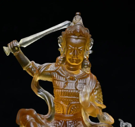 Archaize Coloured glaze Tibetan Buddha crafts statue