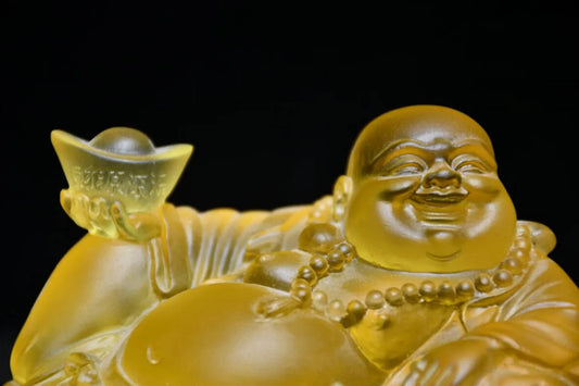 Archaize Coloured glaze maitreya Buddha crafts statue