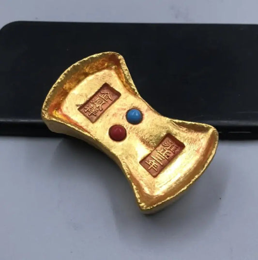 Archaize brass inlay gem Imitation gold Ingots small crafts statue