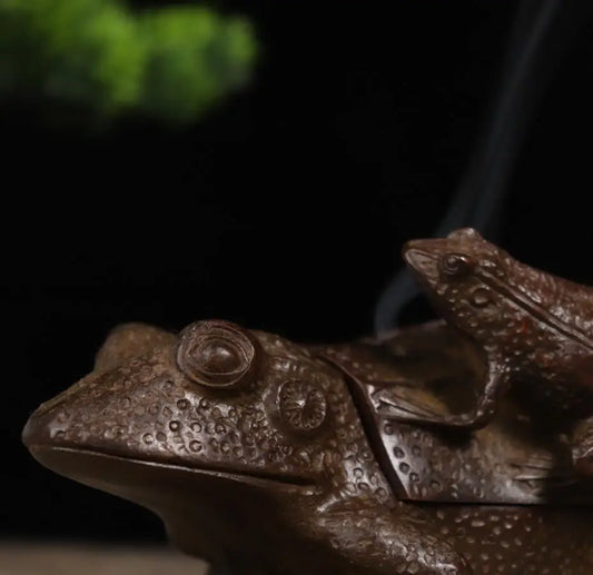 Archaize seiko brass frog Incense burner crafts statue