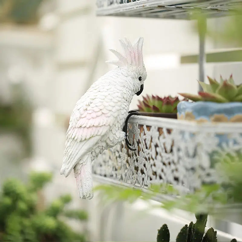 Artificial Bird Parrot Figurines for Garden Pots Decor Balcony Fish Tank Home Decor, Ornament Handmade Animal Sculptures