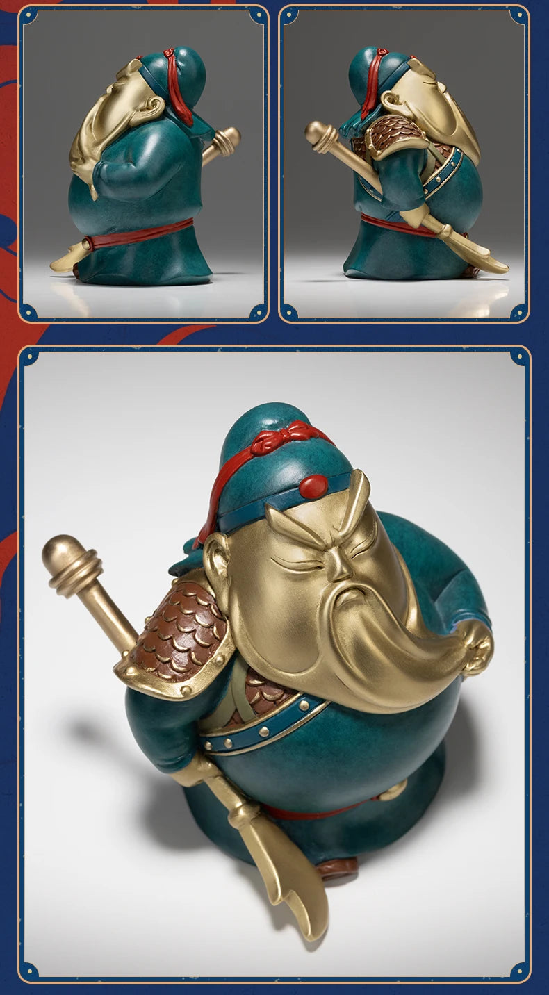 Asia high grade business gift GOOD LUCK CAI SHEN GUAN GONG mascot brass statue HOME company office God of wealth Mammon