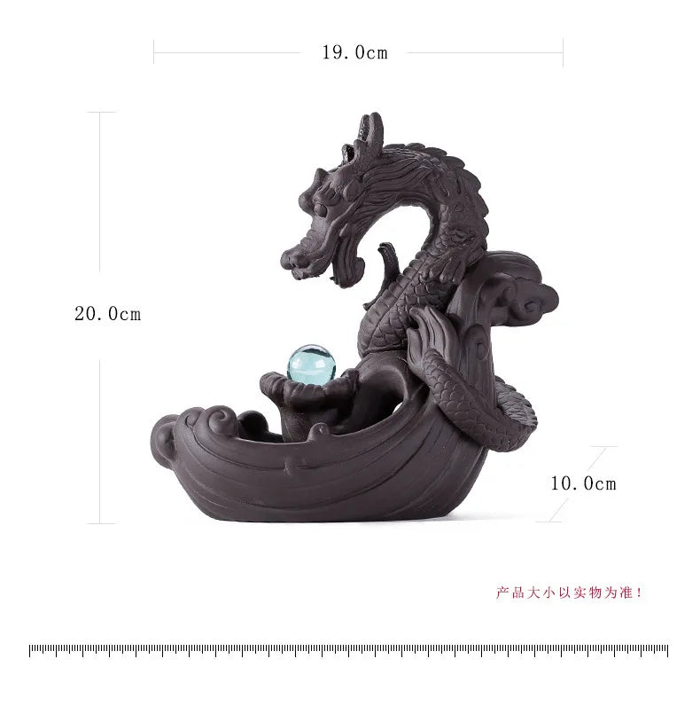 Asia high grade decorative ART exorcise evil spirits Bring wealth money GOOD LUCK Dragon Ceramic Sculpture FENG SHUI Statue