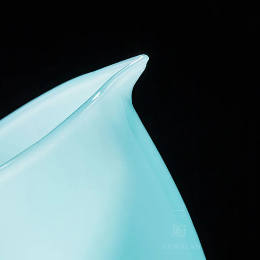 Azure Colored Glaze Jade Porcelain Pitcher Glass Large Heat-Resistant Japanese Style Tea Pitcher Tea Pitcher Pouring Teapot Ku