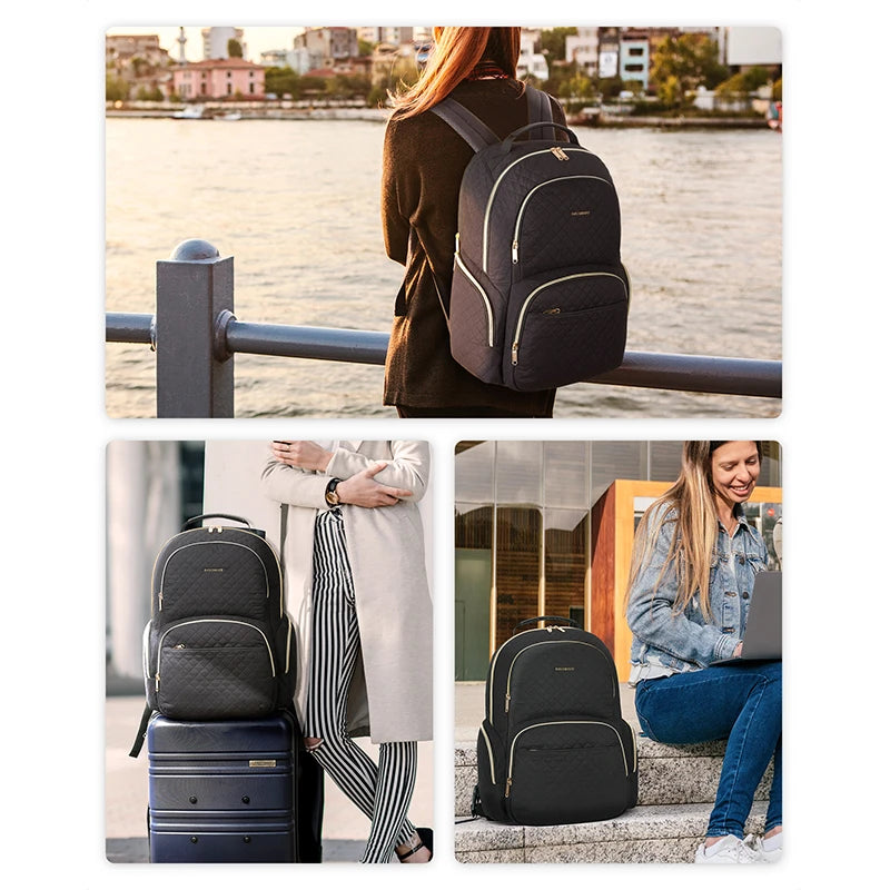 BAGSMART 17.3 Inch Computer Laptop Backpack for Women 50L Bookbag with USB Charging Port for School College Work Business