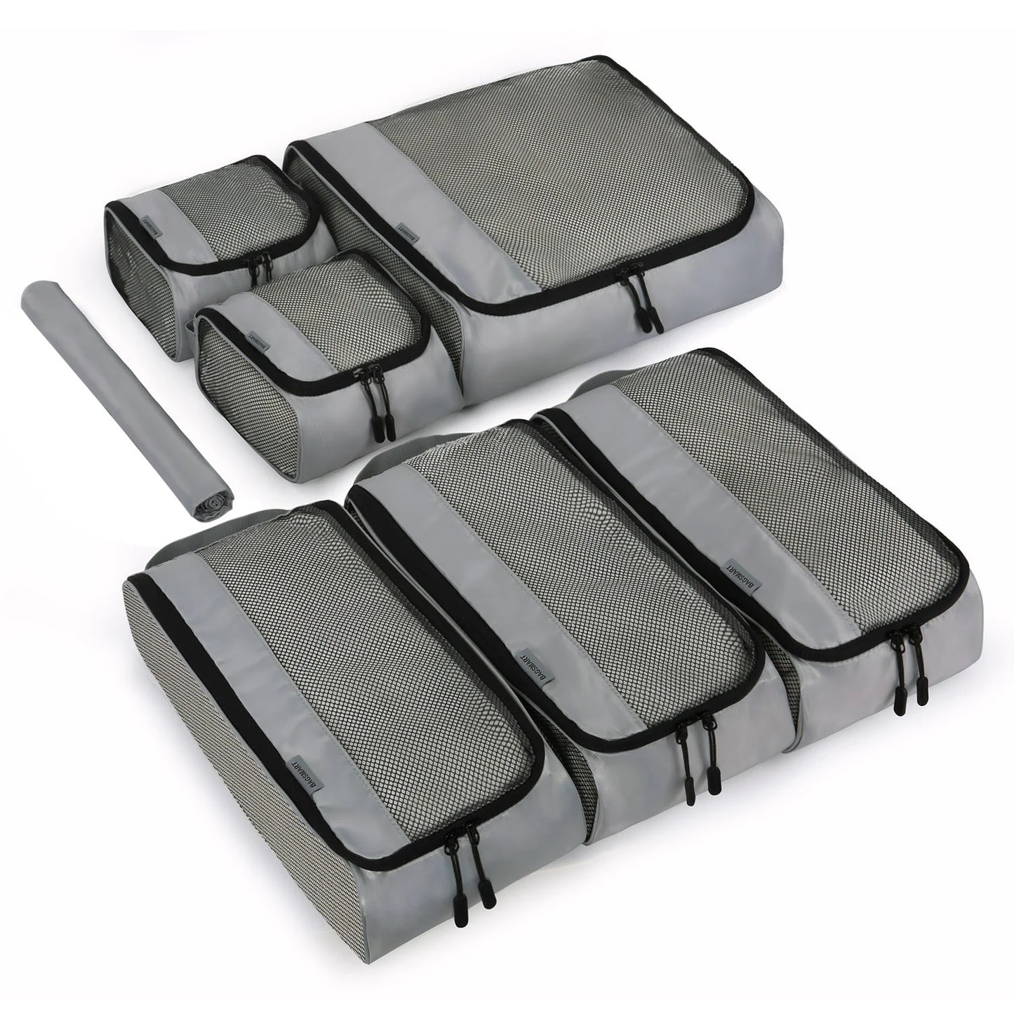 BAGSMART 7 Pcs Suitcase Organizer Lightweight Travel Storage Bag Nylon Portable Home Wireframe Zipper Clothes Storage Box