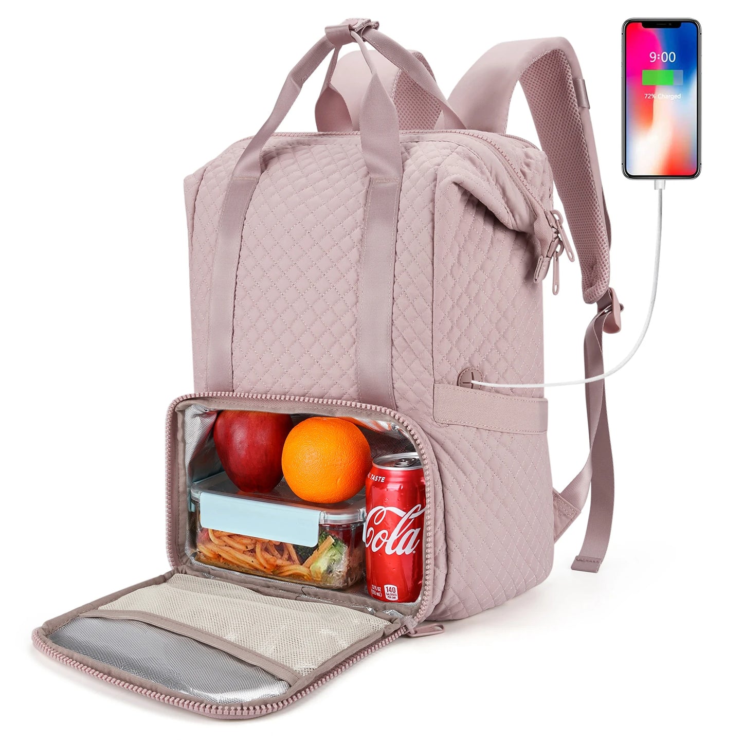 BAGSMART Large Capacity Travel Backpack Outdoor for Men Women Insulated Cool Backpack for Picnic Meal Bag with USB Charging Port