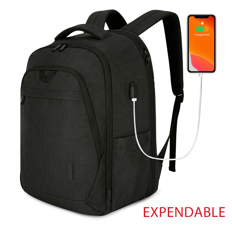 BAGSMART Men's Backpack Anti-theft Large Waterproof Women School Bags Travel Bussiness Laptop Backpacks with USB Charging Port