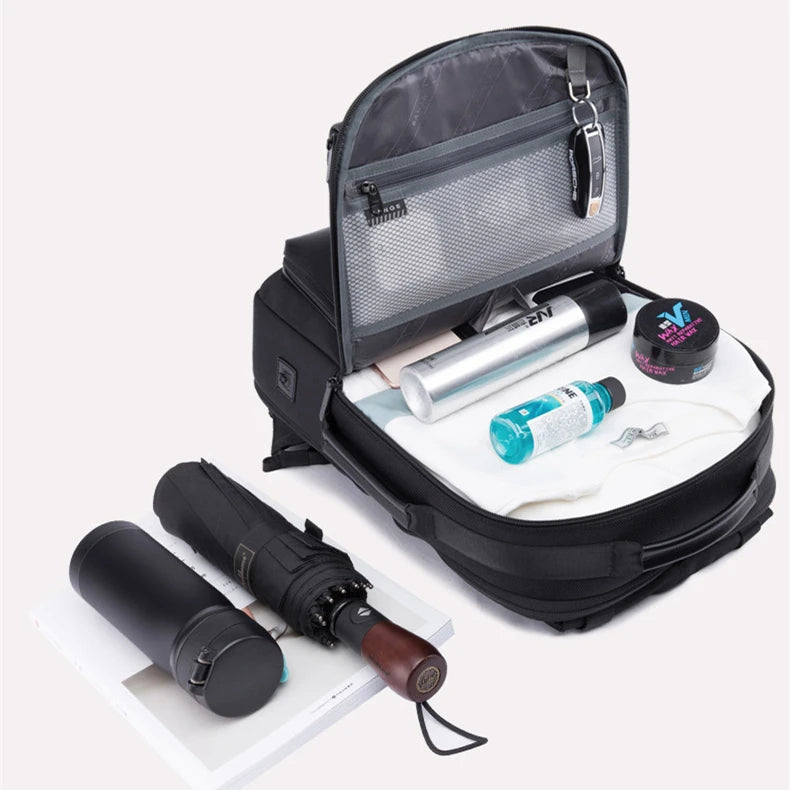 BANGE Travel Backpack Men Business Backpack School Expandable USB Bag Large Capacity 17.3 Laptop Waterproof Fashion Backpack