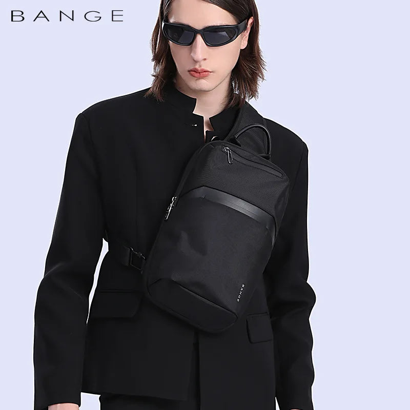 BANGE shoulder bag Men's Oxford Crossbody Bag Anti-theft Shoulder Bags Short Trip Messenger USB Charging Chest Bag Pack