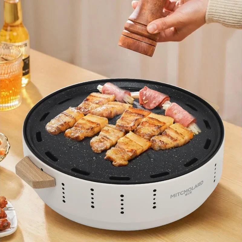 BBQ Grill Portable Charcoal Barbecue Korean Style Barbecue Camping Grill Suitable for Outdoor Camping Home and Cooking Tea