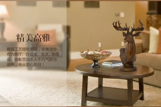 BEST business gift -33 CM large -Home office Decor deer Bronze art statue Decoration