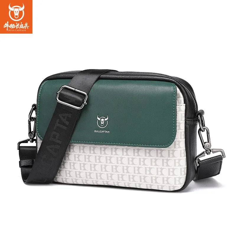 BULLCAPTAIN New Shoulder High Quality PU Leather Men's Crossbody 8 Inch IPad Leisure Camera Luxury Designer Bag